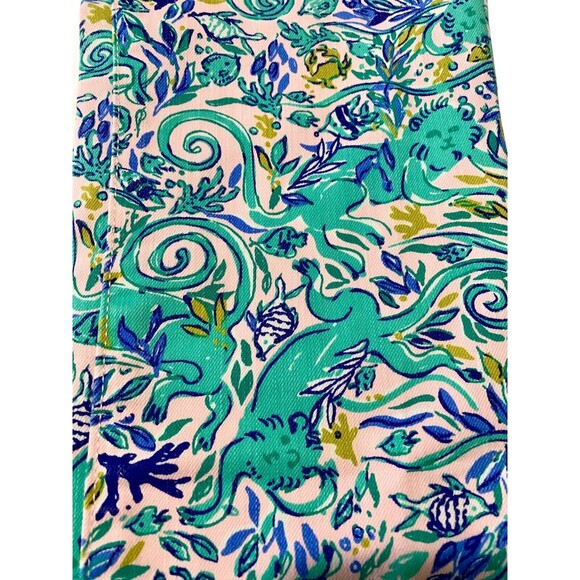 Lilly Pulitzer Women's South Ocean Skinny Pant Monkey Sea Melon Fig Size 4 NWOT - Picture 3 of 12